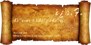Áron Flórián névjegykártya